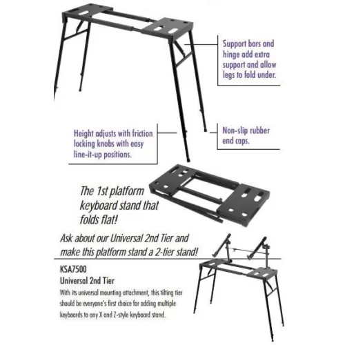 OnStage KS7150 Универсальный раздвижной стол для клавишных, микшеров и DJ