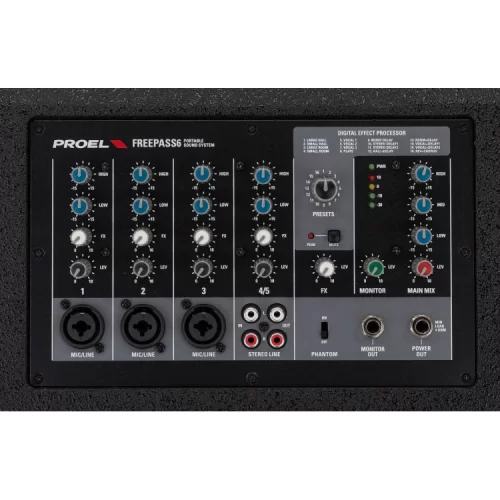 Proel FREEPASS6 Активная АС со встроеннным микшером, 75 Вт., 6,5"